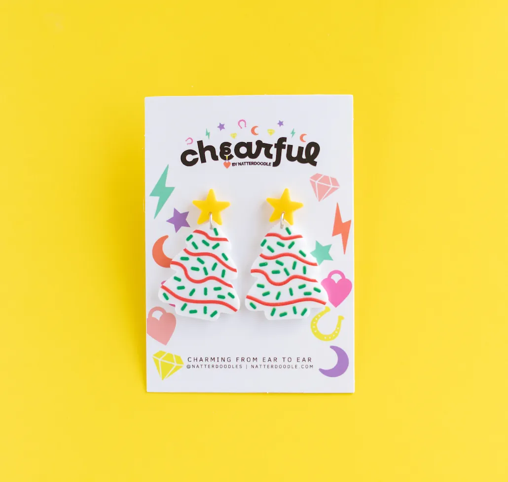 Little Debbie Christmas Tree Cakes Holiday Treat Earrings