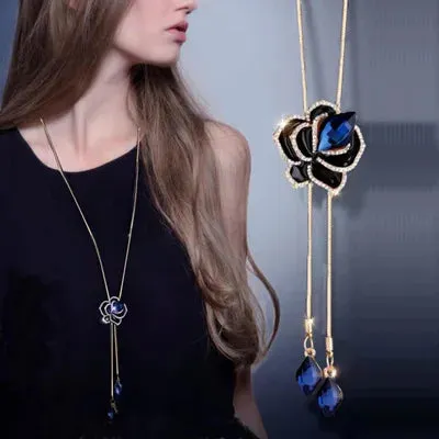 Long Necklaces Pendants Women Geometric Statement Maxi Fashion Crystal Jewelry