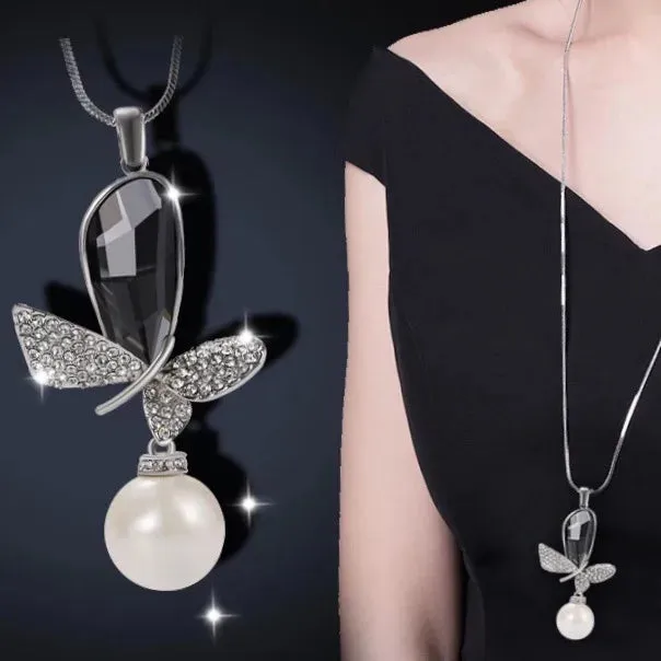 Long Necklaces Pendants Women Geometric Statement Maxi Fashion Crystal Jewelry