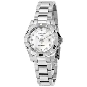 Longines HydroConquest White Pearl Dial Ladies Watch L3.298.4.87.6
