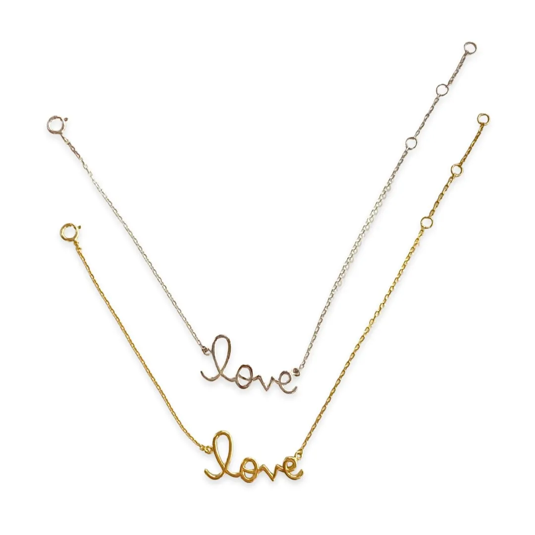 Love Cursive Script Bracelet