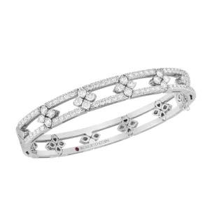 Love In Verona 18K White Gold Diamond Open Frame Pave Bangle