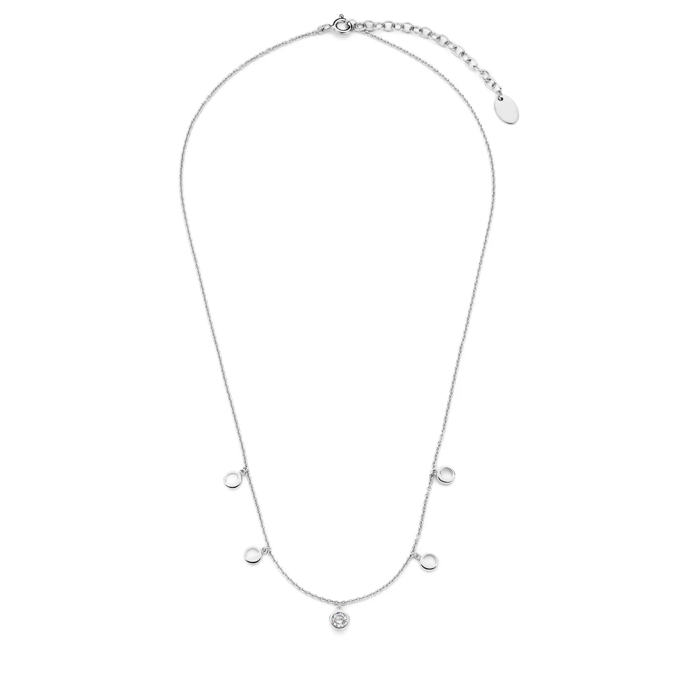 Luna 925 sterling silver necklace with white zirconia stone