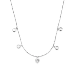 Luna 925 sterling silver necklace with white zirconia stone