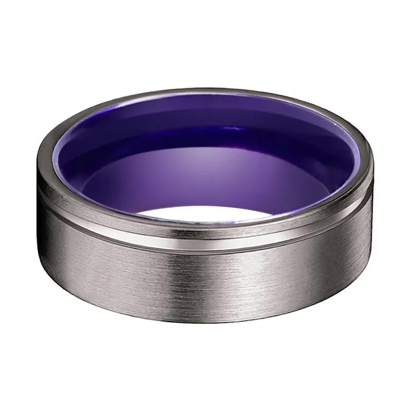 LUPIN | Purple Ring, Gunmetal Tungsten Offset Groove