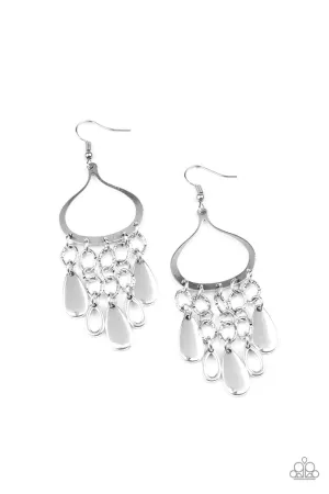 Lure Away Silver Paparazzi Earrings