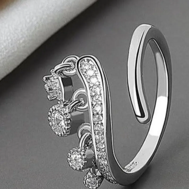Luxirious White Sapphire Engagement Ring Yellow Gold For Women Jewelry