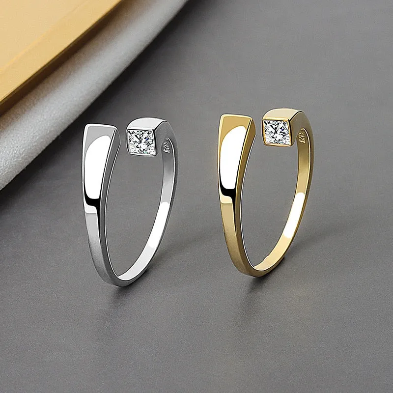 Luxirious White Sapphire Engagement Ring Yellow Gold For Women Jewelry