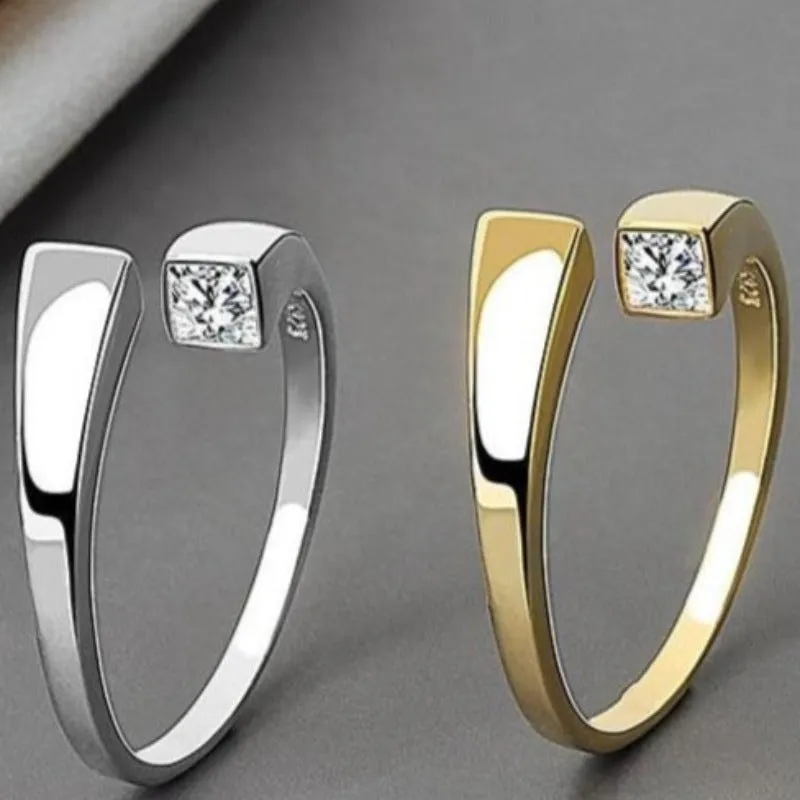 Luxirious White Sapphire Engagement Ring Yellow Gold For Women Jewelry