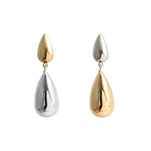 Luxury Water Drop  Dangle Earrings Long Metal Wedding Jewelry Pendant