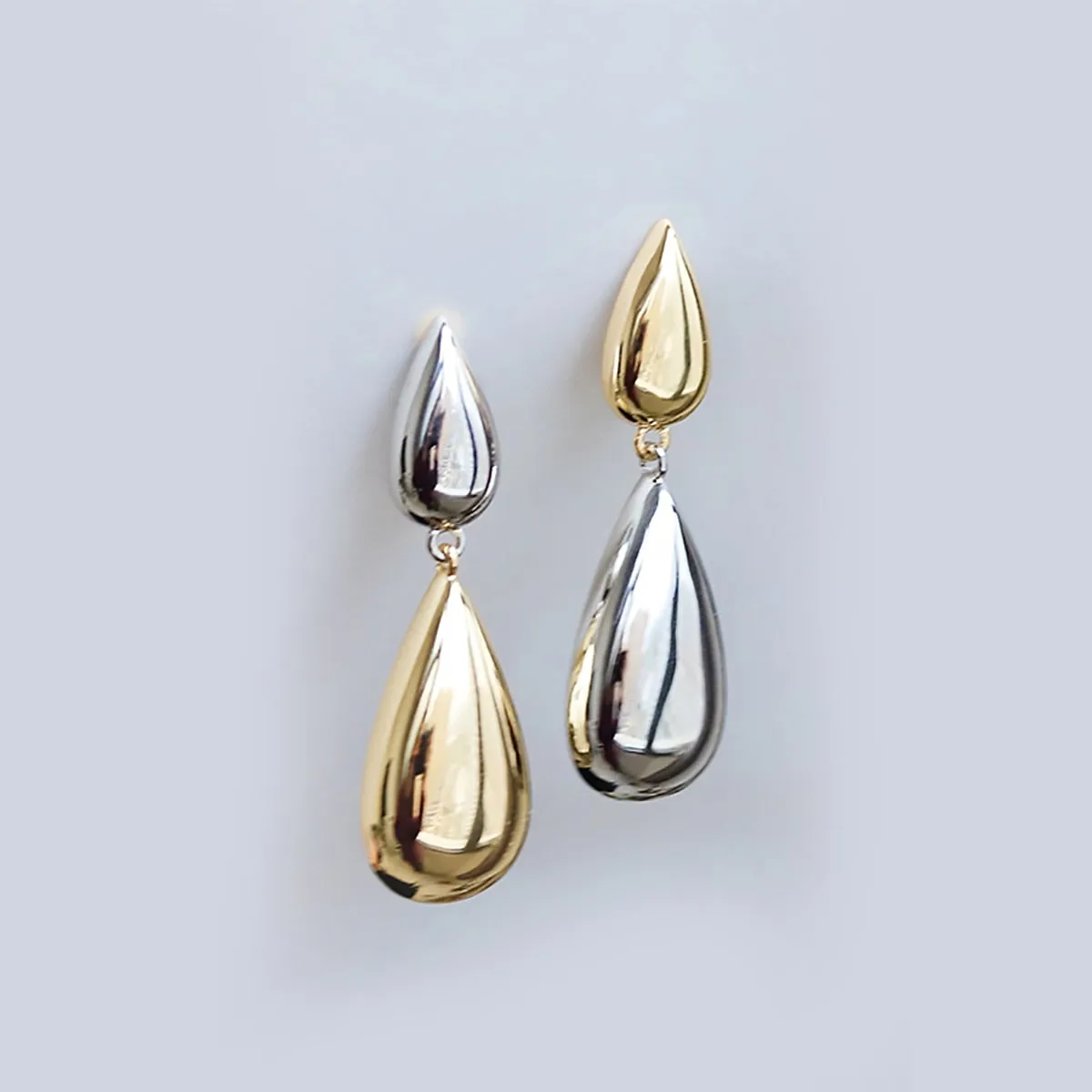 Luxury Water Drop  Dangle Earrings Long Metal Wedding Jewelry Pendant