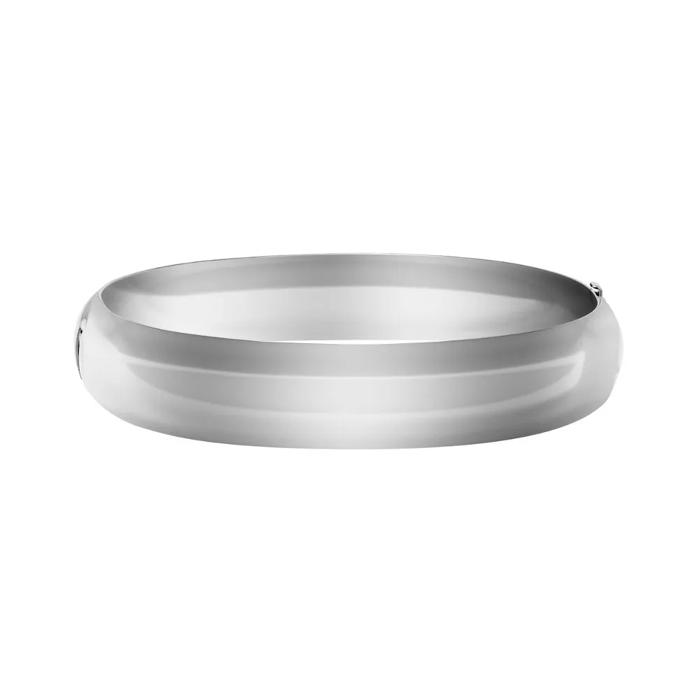 Marathon Sterling Silver (12mm) Hindged Polished Bangle Bracelet