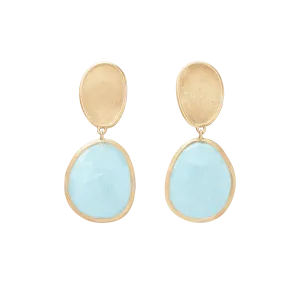 Marco Bicego Lunaria Yellow Gold Aquamarine Drop Earrings