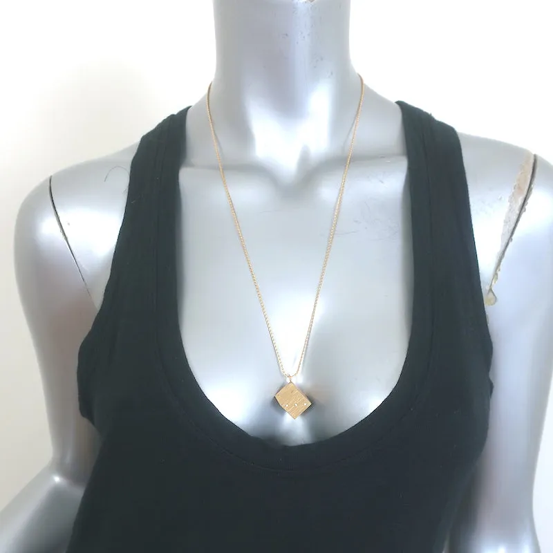 Marie Lichtenberg Dado 13mm Diamond Dice Charm on Spiga Chain 18k Gold NEW