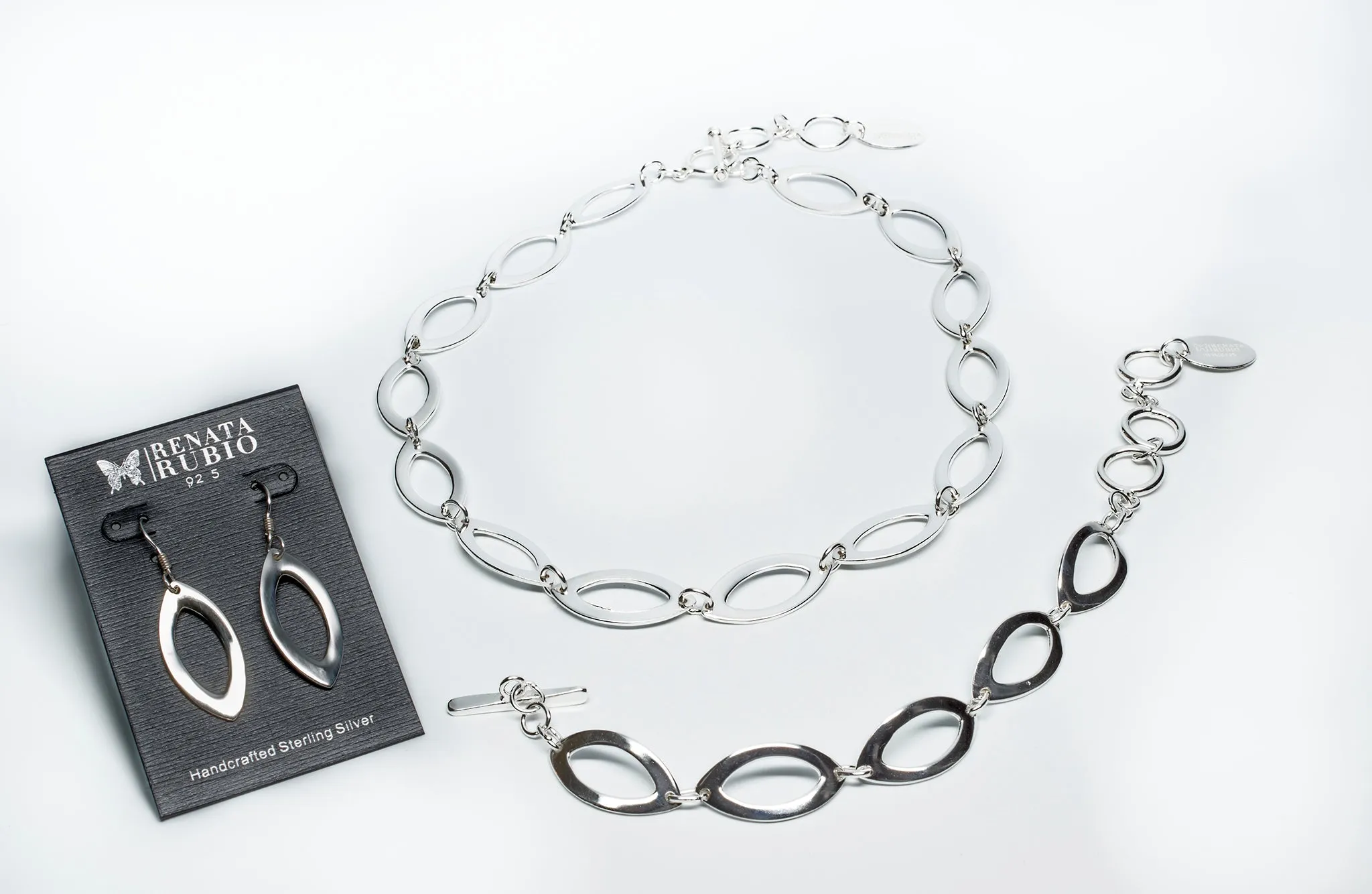 Marquise Sterling Silver Dangle Earrings