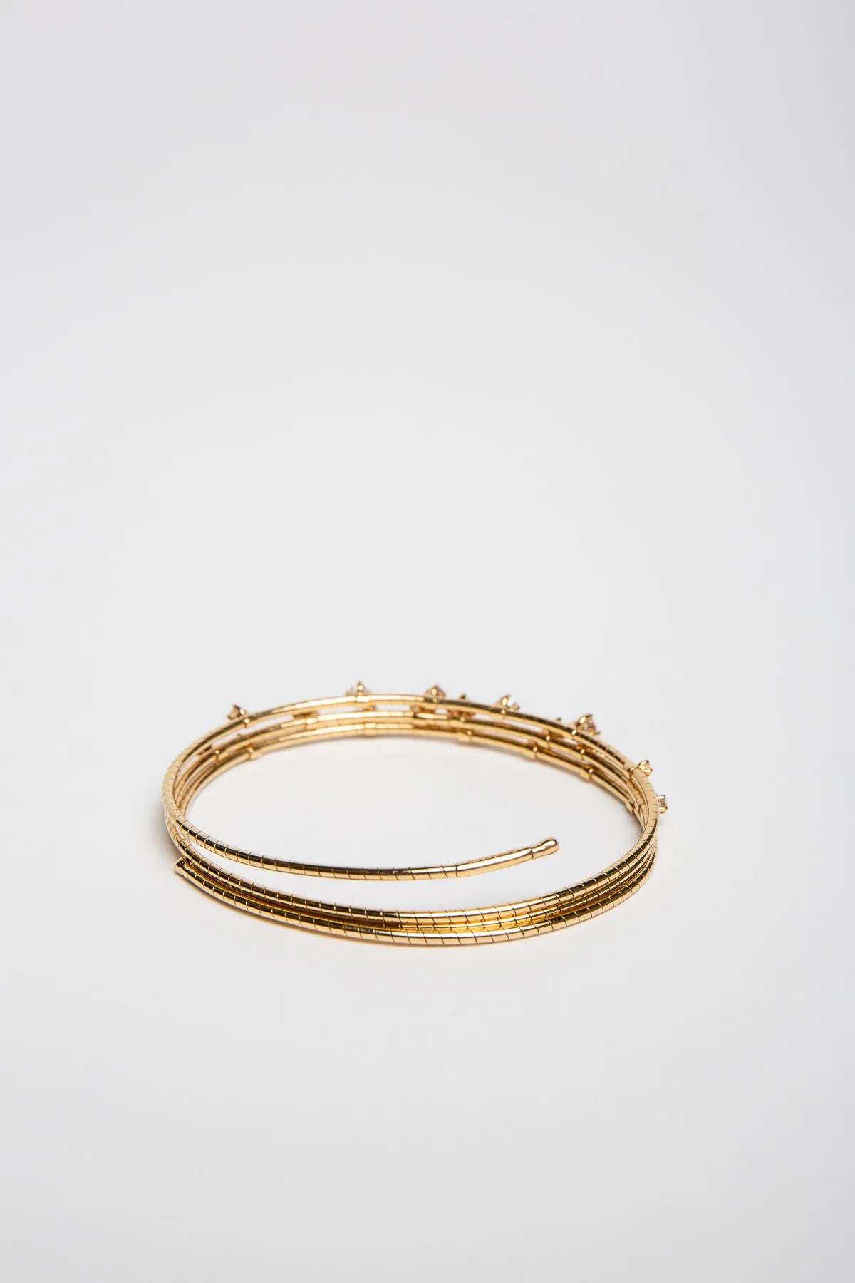 MATTIA CIELO | 3 ROW YELLOW GOLD DIAMOND SPIRAL BRACELET