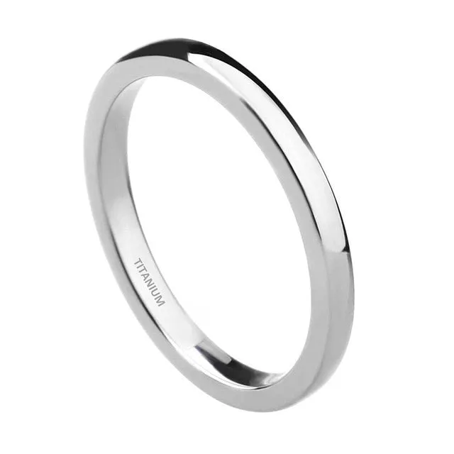 Men & Women Wedding Engagement Ring Polished  Titanium Classic
