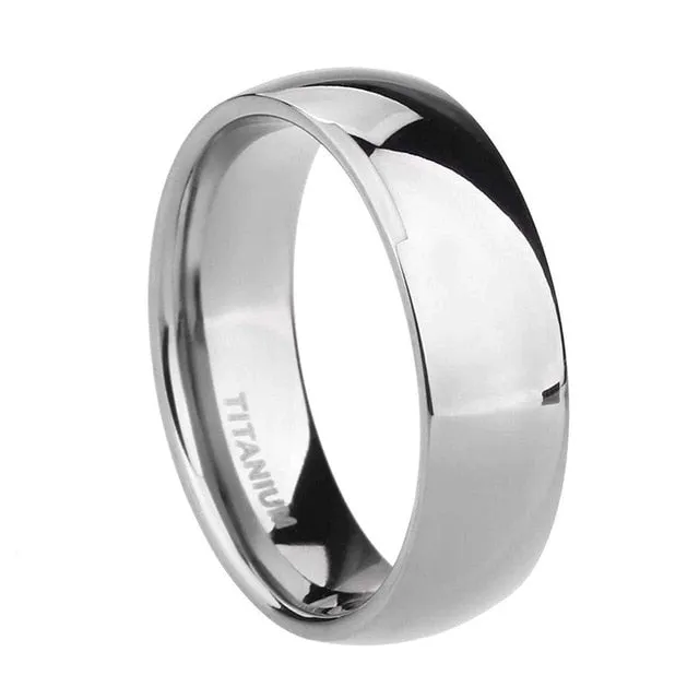 Men & Women Wedding Engagement Ring Polished  Titanium Classic