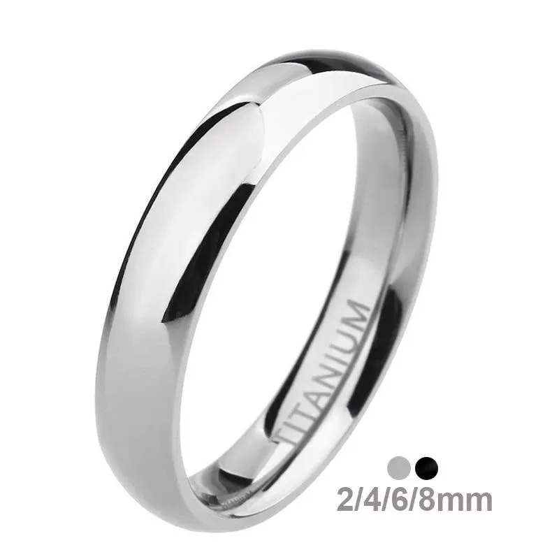 Men & Women Wedding Engagement Ring Polished  Titanium Classic