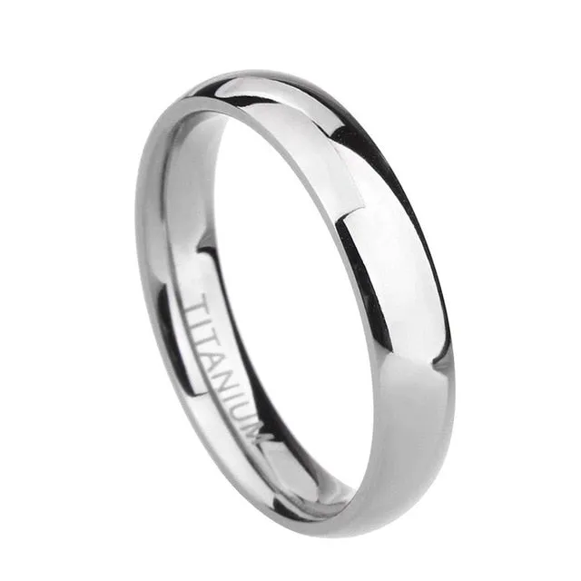 Men & Women Wedding Engagement Ring Polished  Titanium Classic