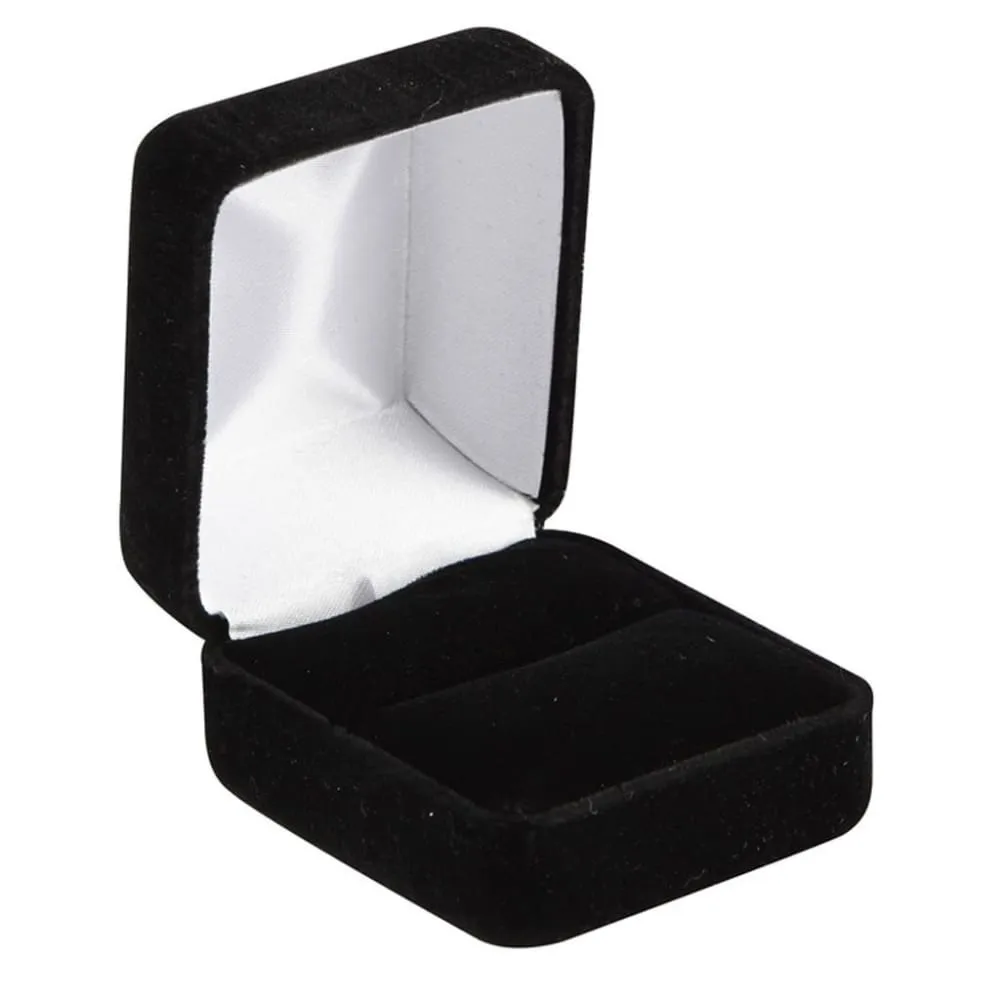 Men's Black Tungsten Wedding Band With Blue Groove and Inside - 8 mm
