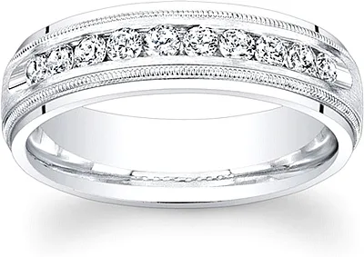 Men's Diamond Wedding Band-6mm