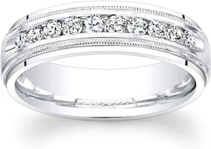 Men's Diamond Wedding Band-6mm