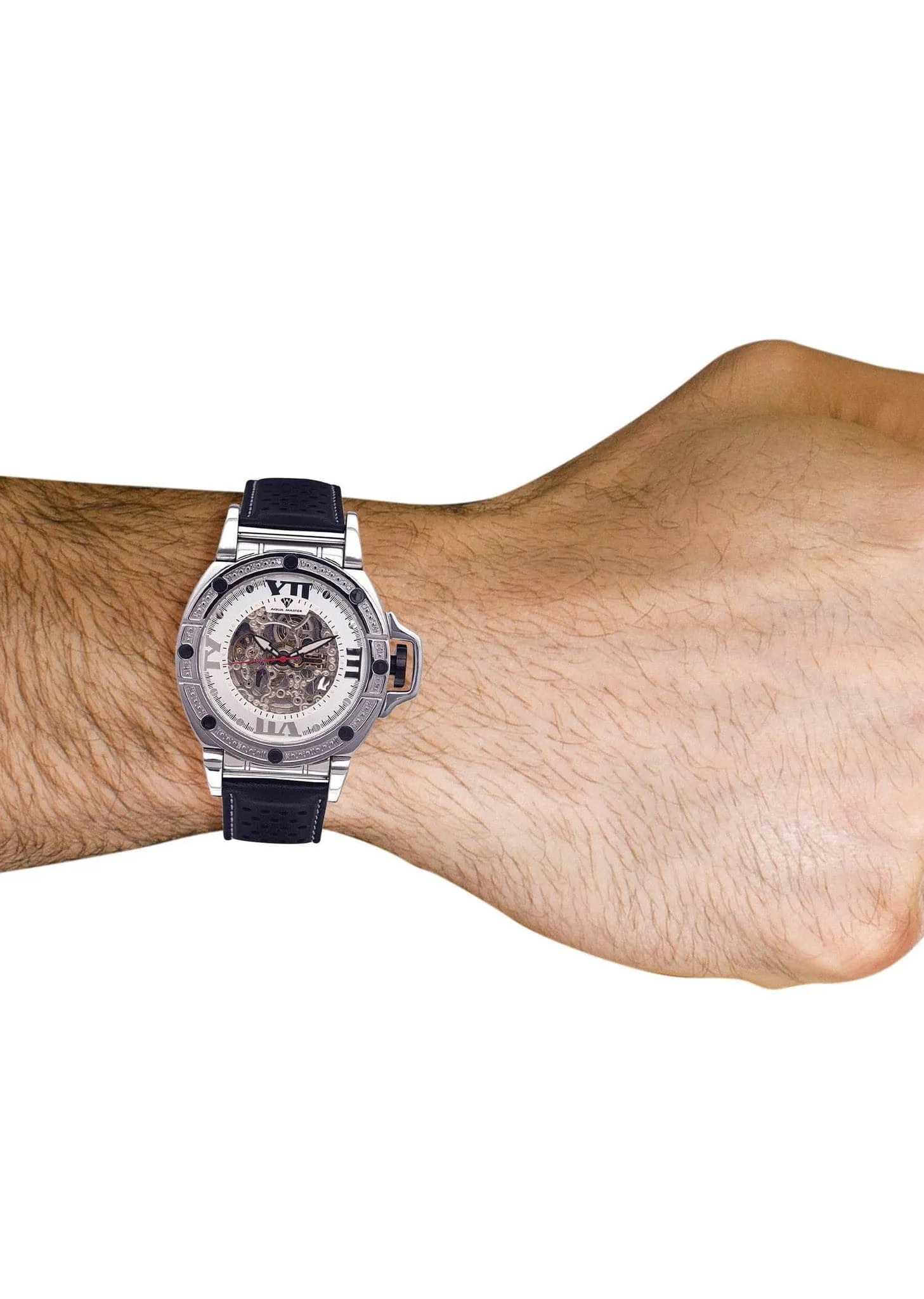 Mens White Gold Tone Diamond Watch | Appx. 0.27 Carats