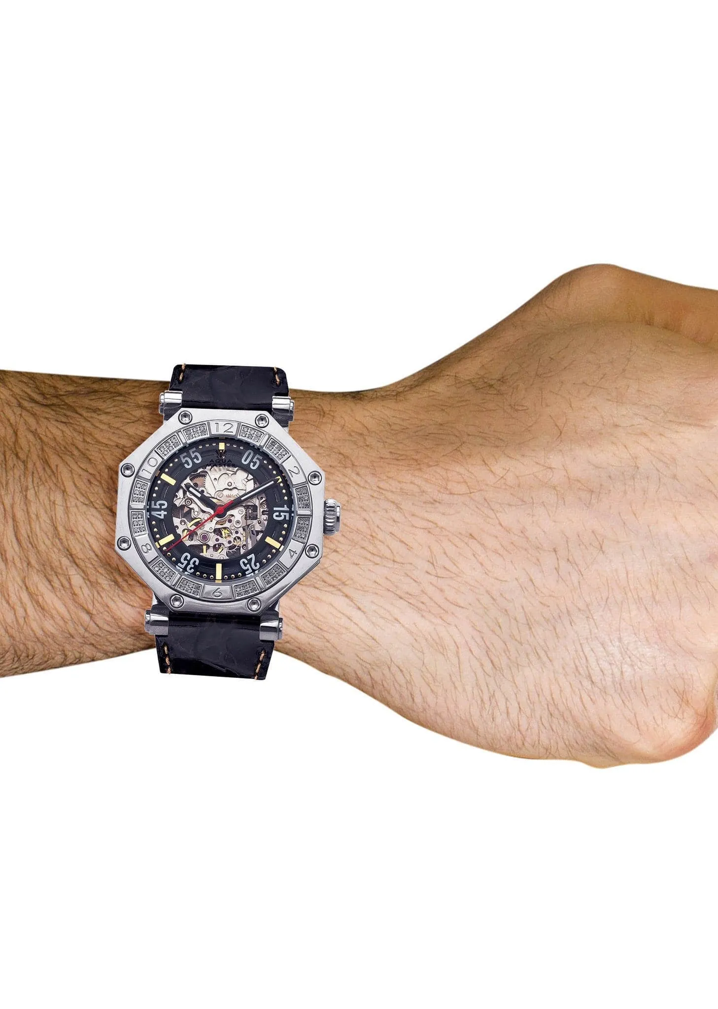Mens White Gold Tone Diamond Watch | Appx. 1.02 Carats