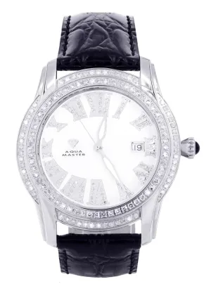 Mens White Gold Tone Diamond Watch | Appx. 1.71 Carats