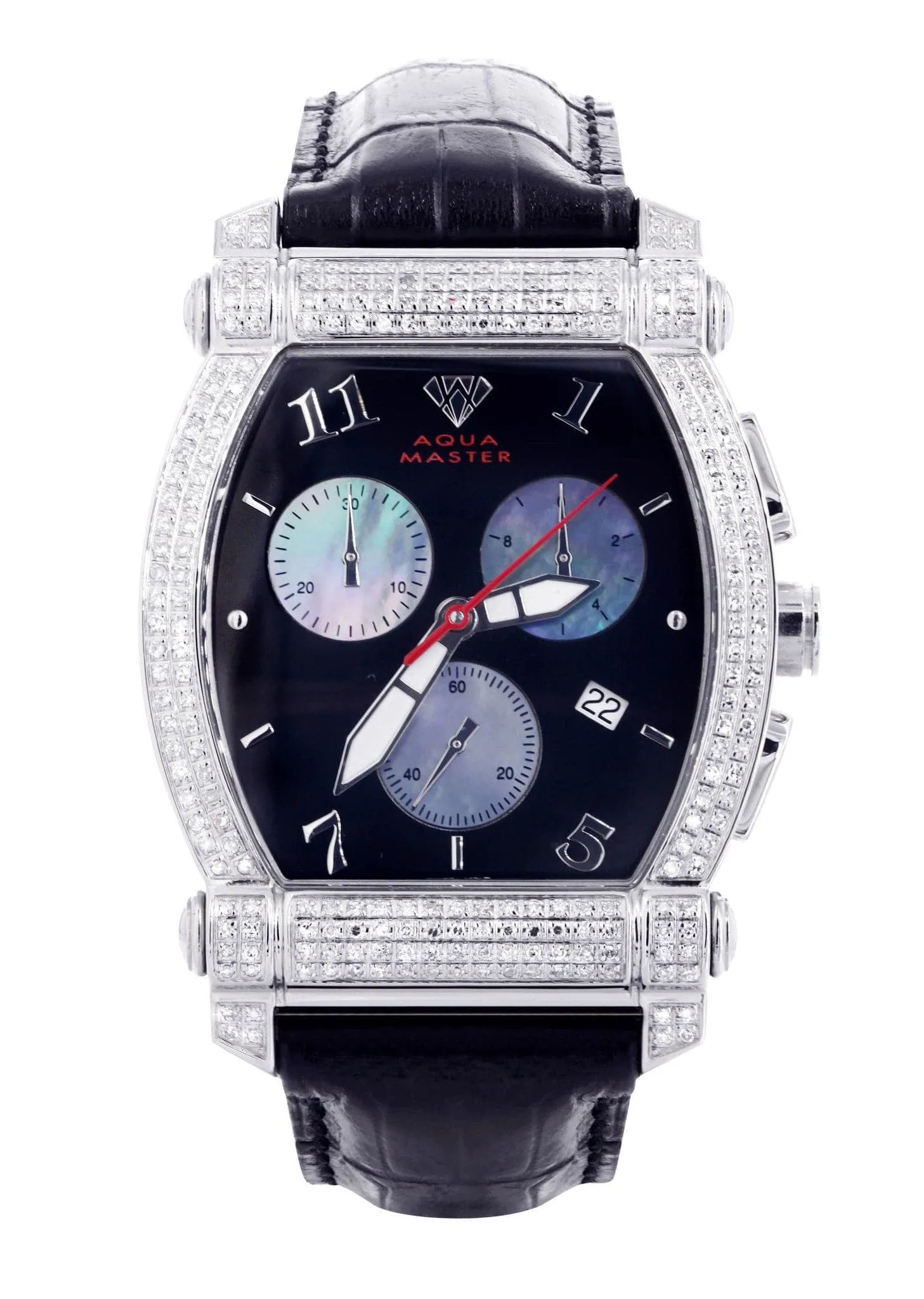 Mens White Gold Tone Diamond Watch | Appx. 2.51 Carats