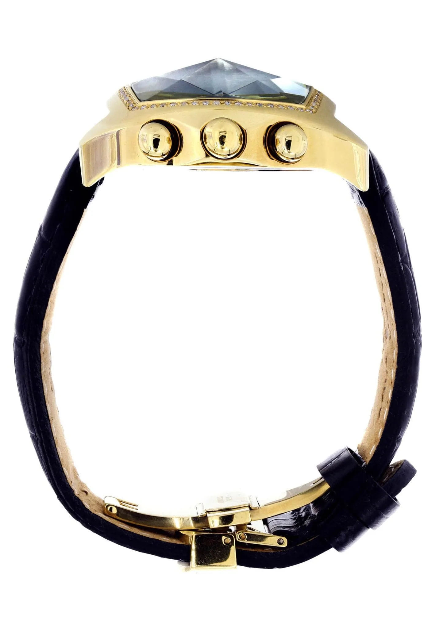 Mens Yellow Gold Tone Diamond Watch | Appx. 1.01 Carats