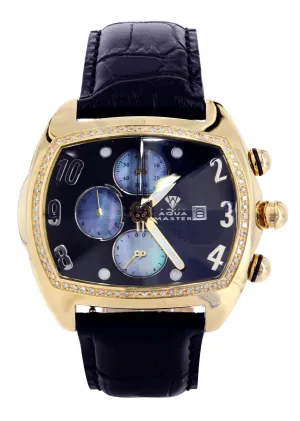 Mens Yellow Gold Tone Diamond Watch | Appx. 1.01 Carats
