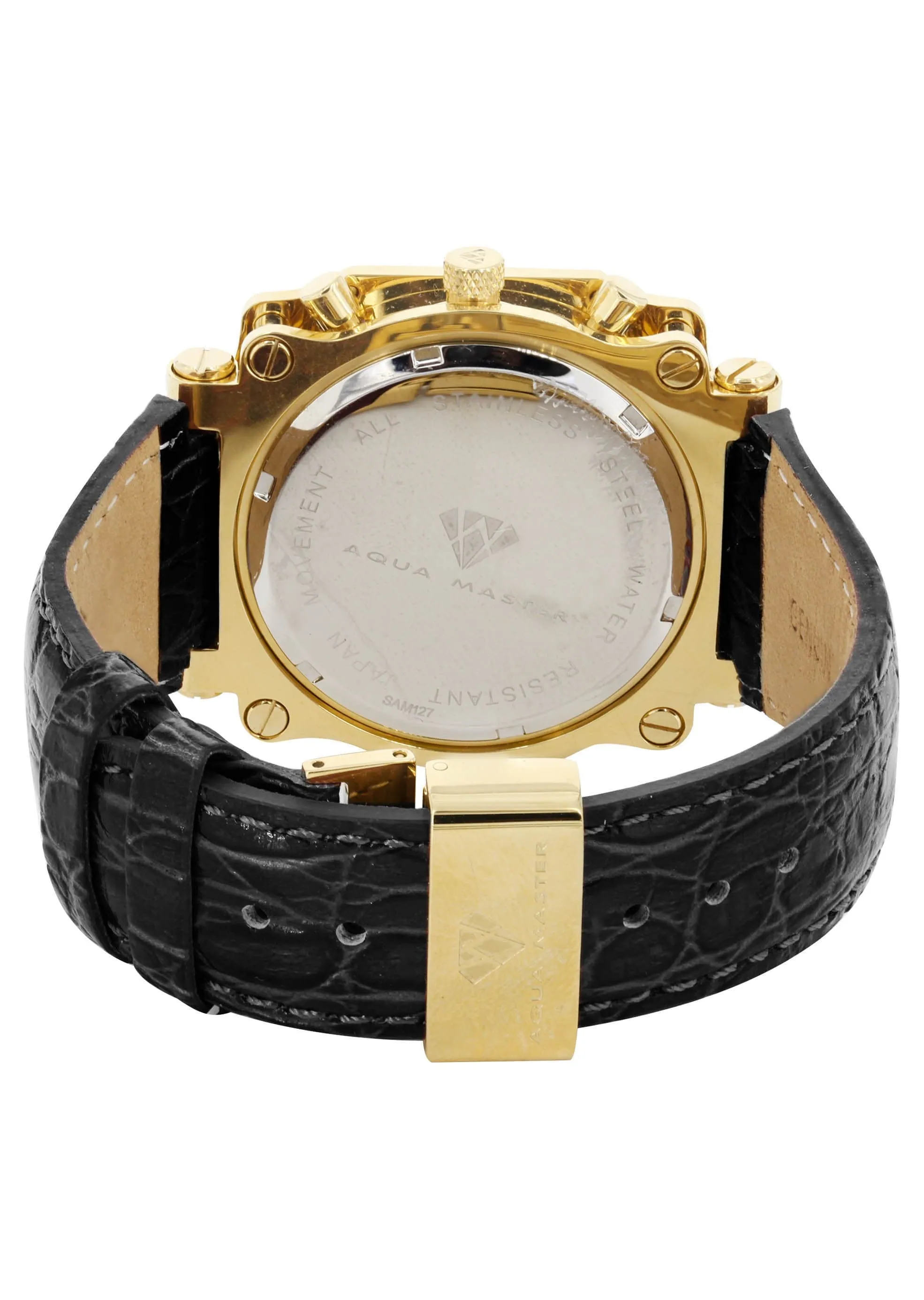 Mens Yellow Gold Tone Diamond Watch | Appx. 1.25 Carats