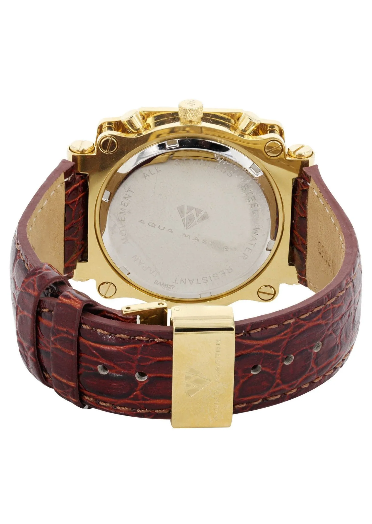 Mens Yellow Gold Tone Diamond Watch | Appx. 1.25 Carats