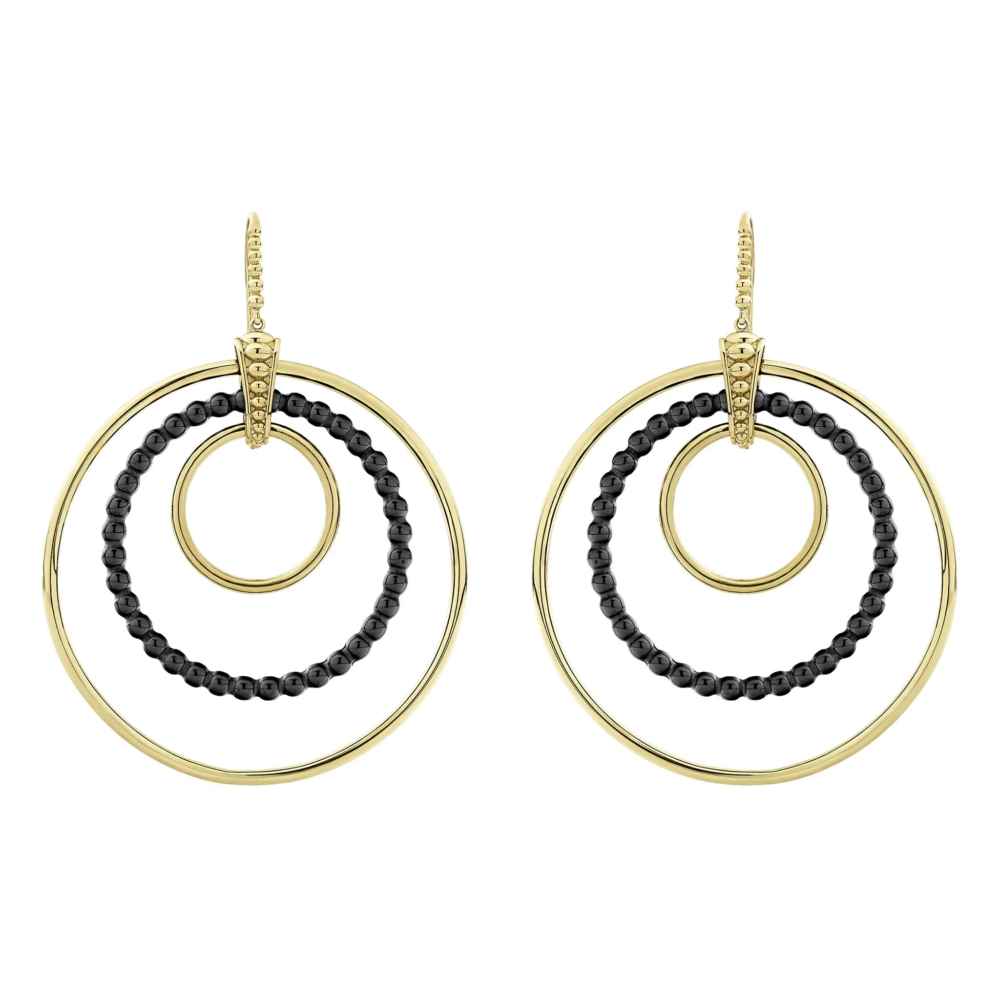 Meridian Statement 18K Gold and Ceramic Circle Drop Earrings