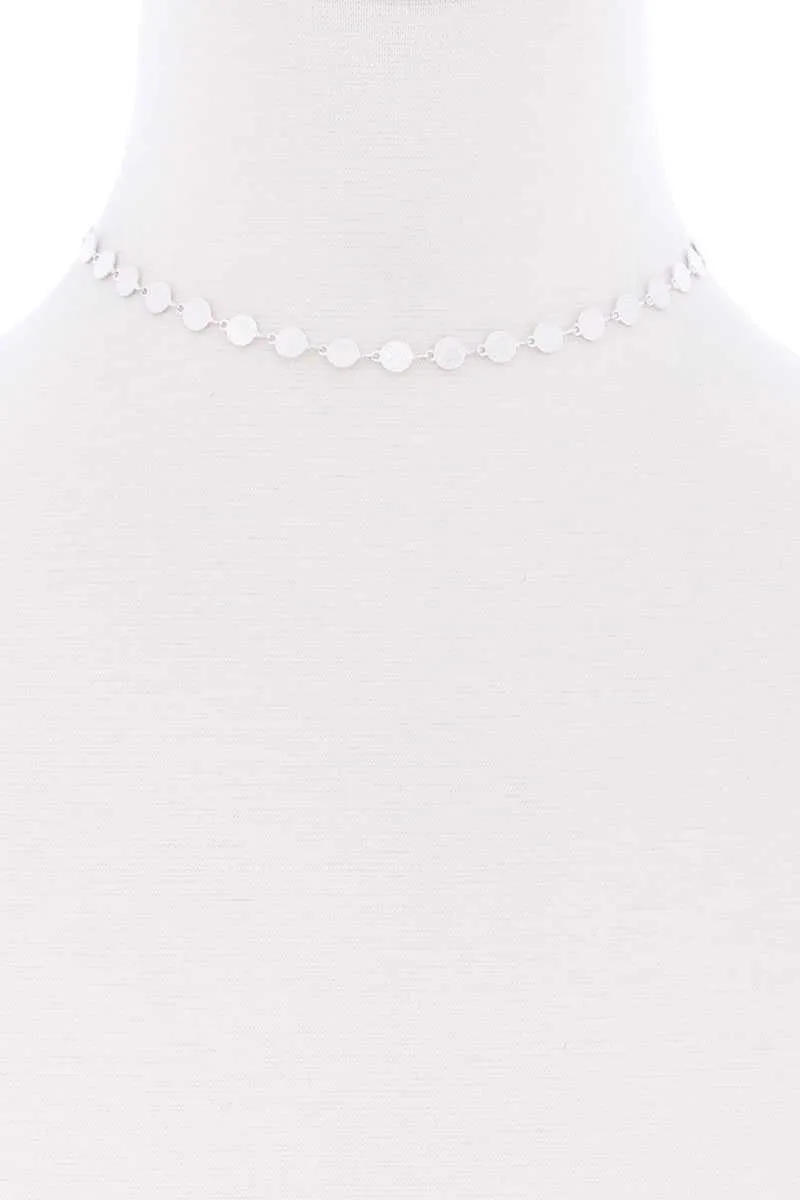 Metal Round Chain Short Necklace