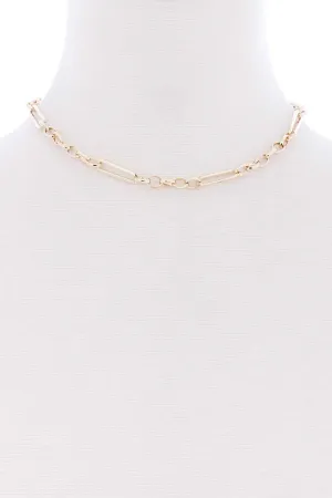 Metal Single Chain Short Necklace