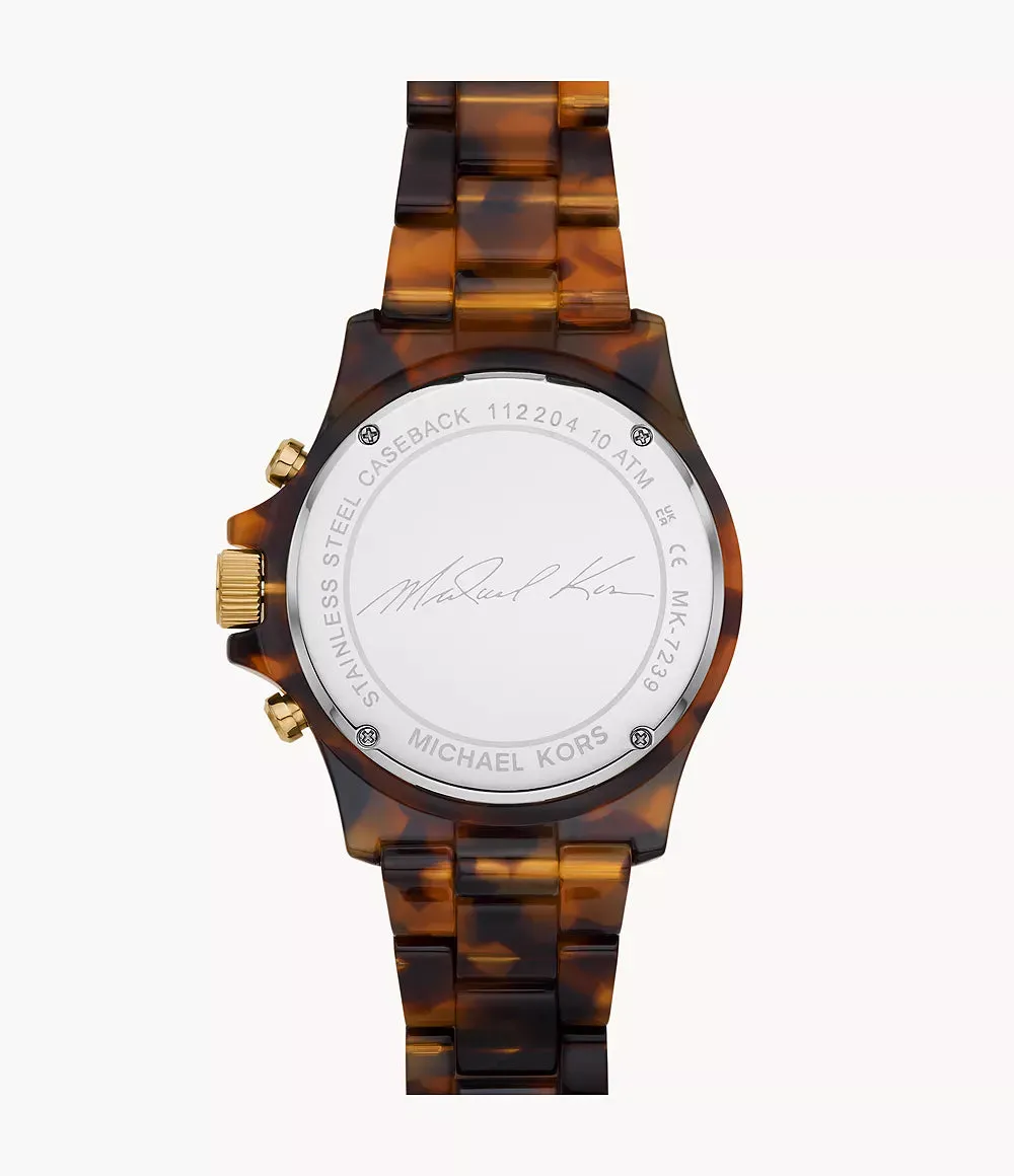 Michael Kors Everest Chronograph Ladies Tortoise Acetate Watch