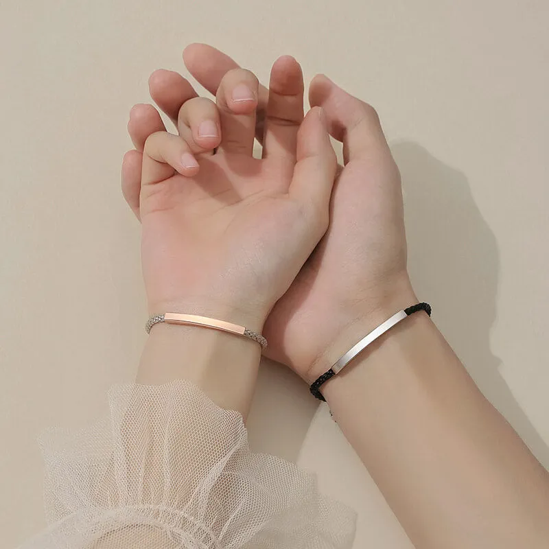 Minimalist Braided Couple Bracelets