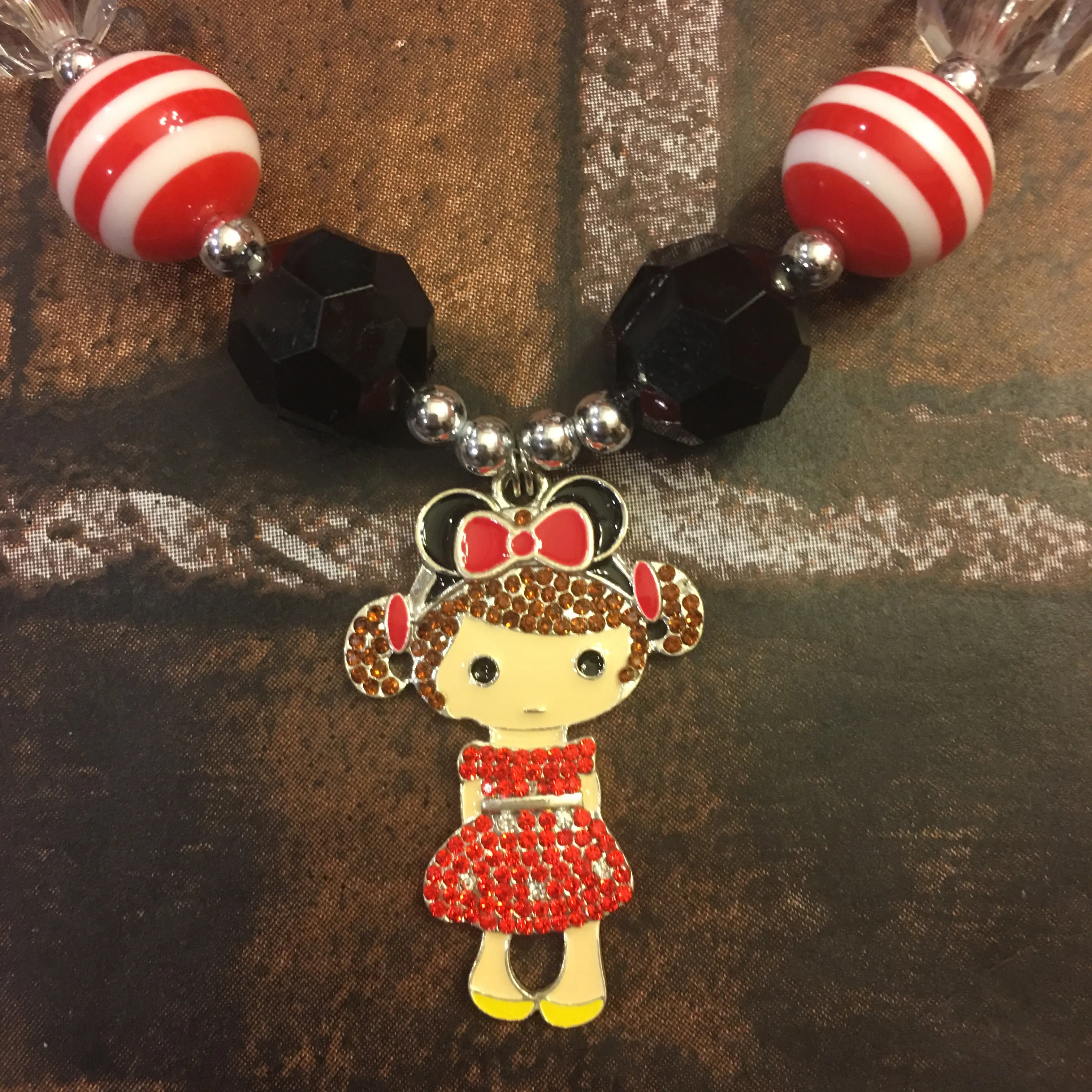 Minnie Mouse Girl Chunky Necklace