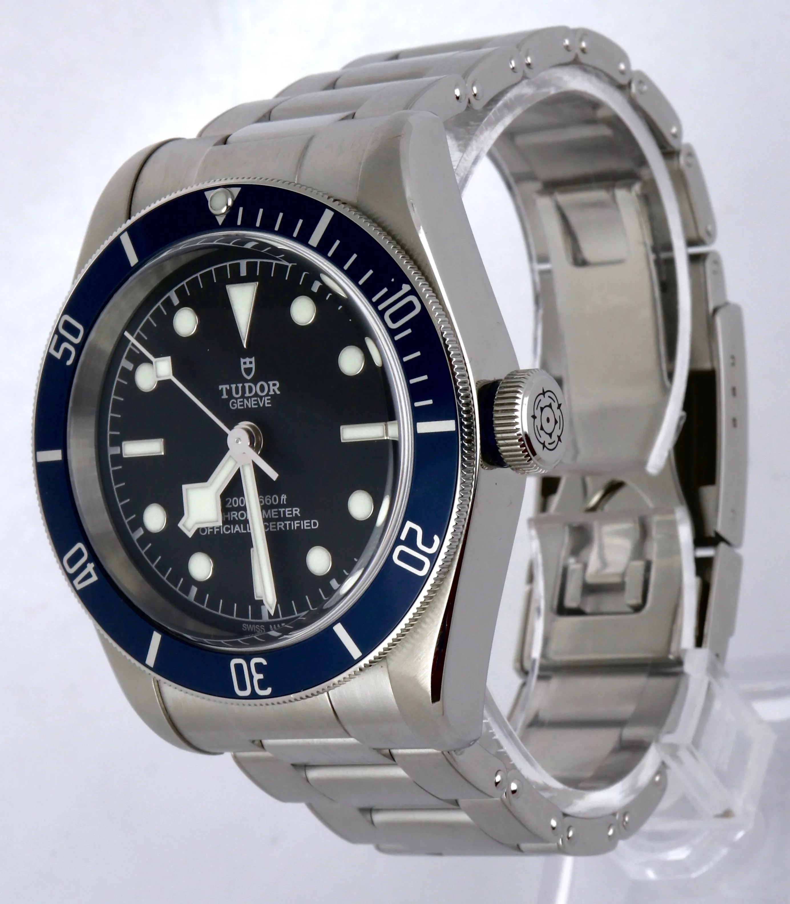 Mint 2016 Tudor Black Bay Heritage Blue 79230 Black Stainless 41mm Dive Watch