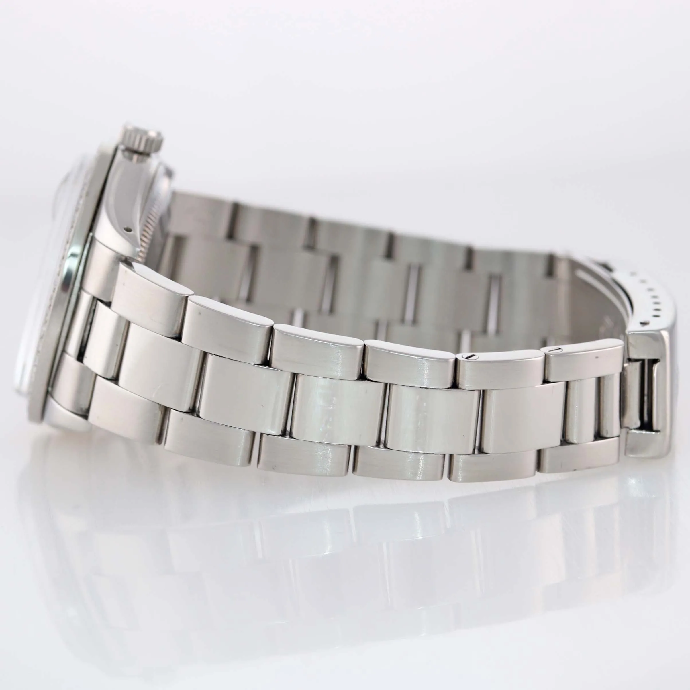 MINT Rolex Date 15000 Steel MOP Diamond Dial and Diamond Bezel 34mm Oyster Watch