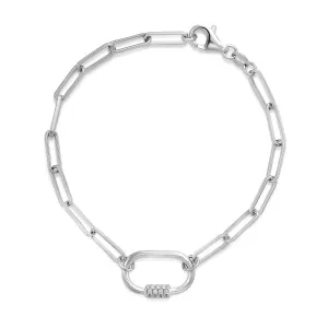 Miss Mimi Sterling Silver Bolt Paperclip Bracelet
