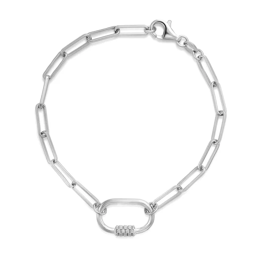 Miss Mimi Sterling Silver Bolt Paperclip Bracelet