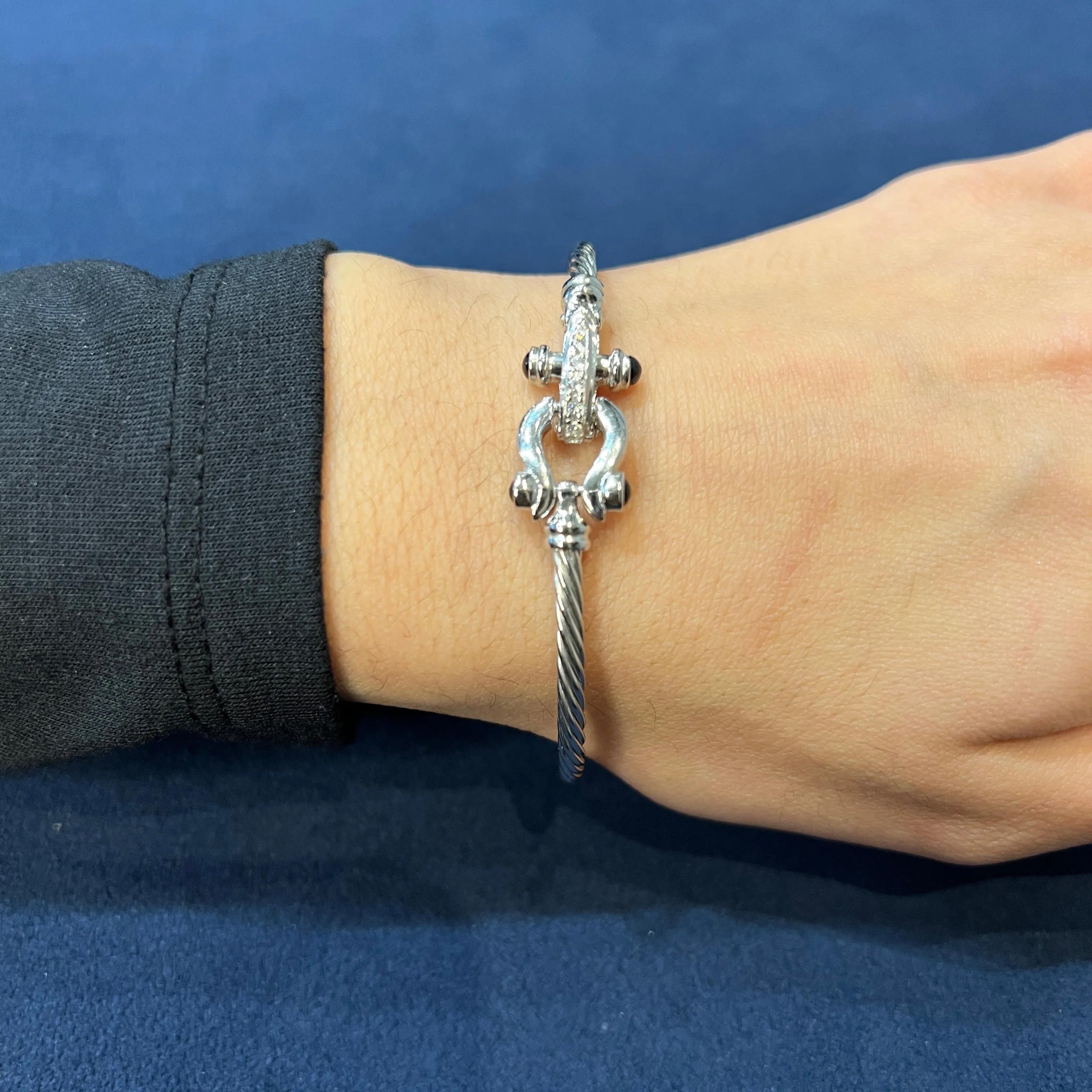 Miss Mimi Sterling Silver Twist Cable with Equestrian Buckle