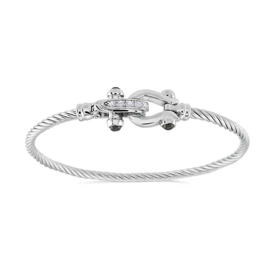 Miss Mimi Sterling Silver Twist Cable with Equestrian Buckle