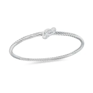 Miss Mimi Sterling Silver/18K Yellow Gold Vermeil Love Knot Twist Cable Bangle