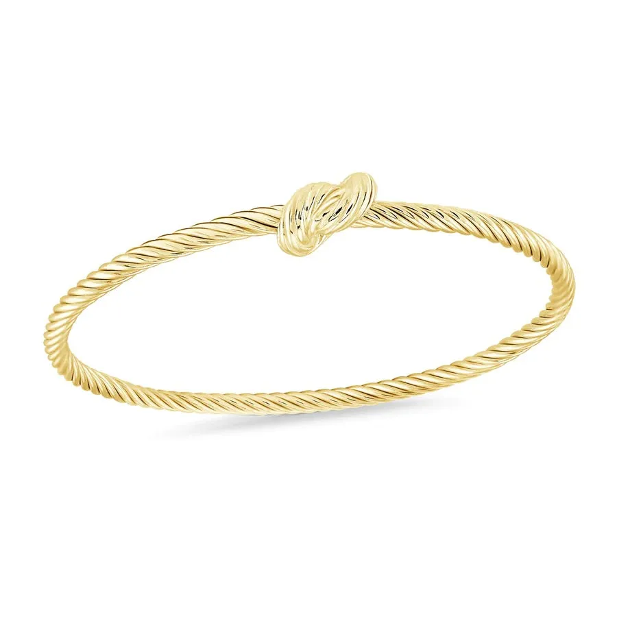 Miss Mimi Sterling Silver/18K Yellow Gold Vermeil Love Knot Twist Cable Bangle