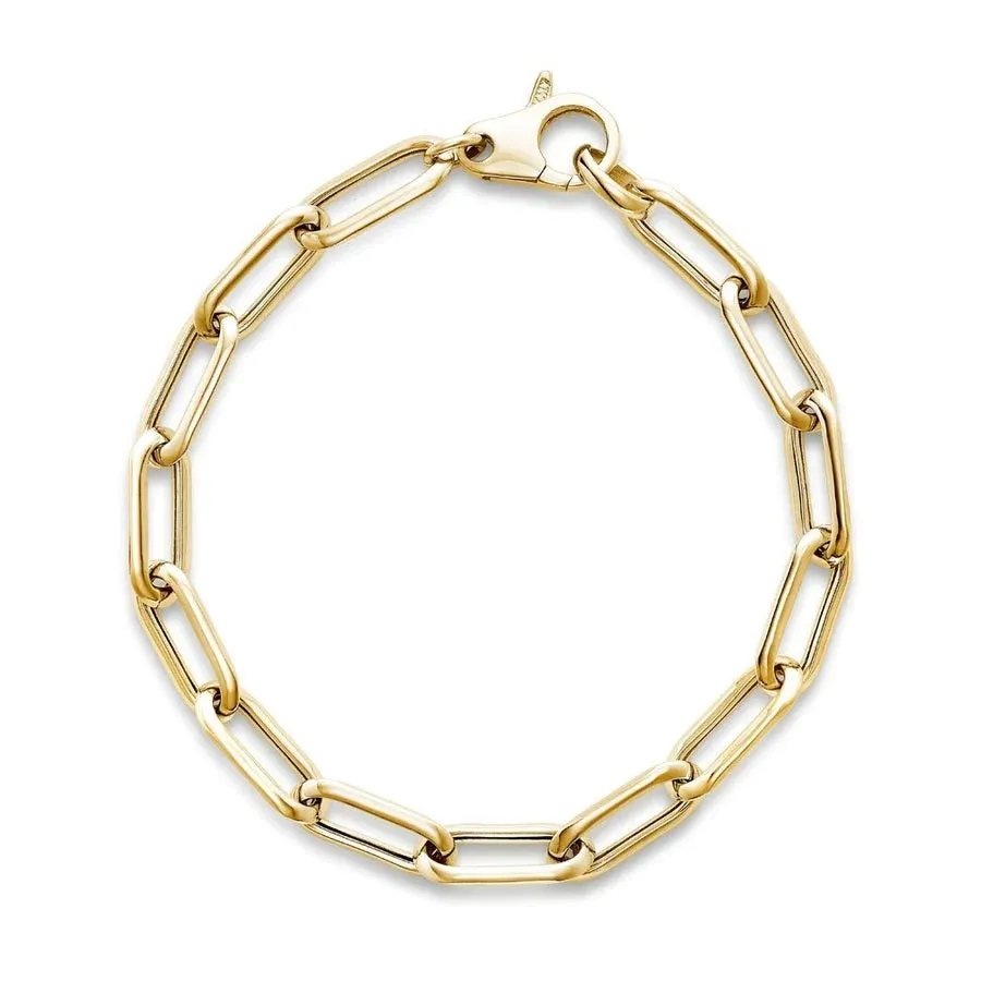 Miss Mimi Sterling Silver/18K Yellow Vermeil Gold Paperclip Tube Link Bracelet